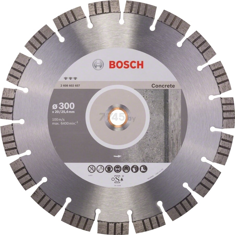 Круг алмазный 300х20/25,4 мм BOSCH Best for Concrete (2608602657)
